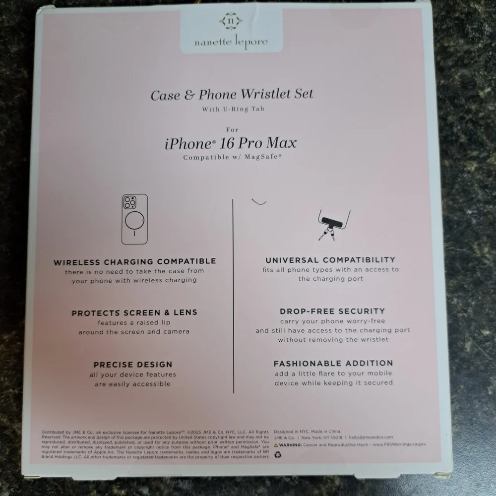 Nanette Lepore Blush iPhone 16 Pro Max Phone Case And Wristlet Set